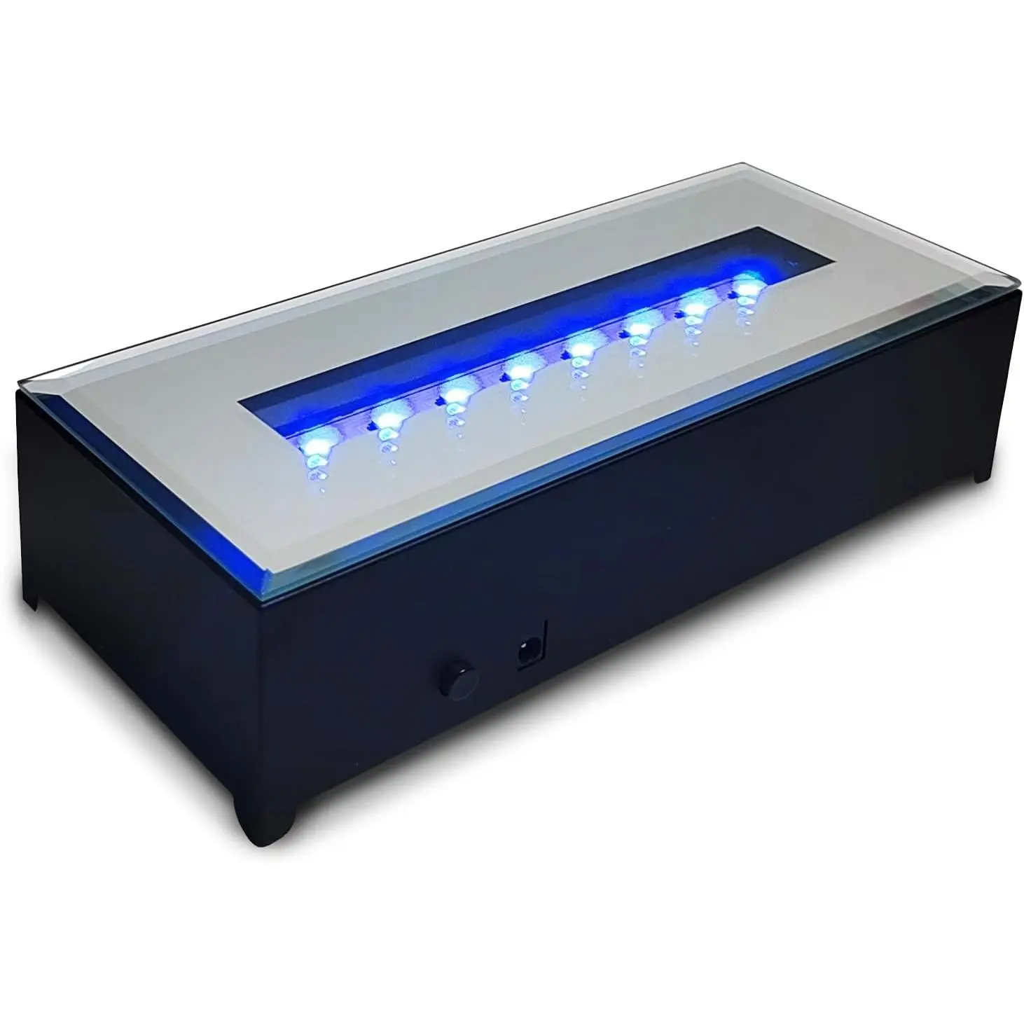 LED Rectangular Light Display Base for Crystals Glass Art Light Display Stand 3D LED Light Ornament Lamp 6 Inch Illuminated Holder - Black (Colorful Lights)