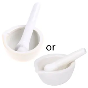 Mortar and Pestle Set Porcelain Spices Herb Grinding Herbs Bowl Kitchen Utensils
