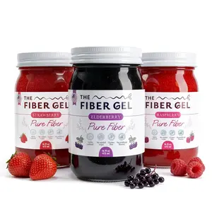 The Fiber gel Berry – Trio High Dietary Fiber Prebiotic Gel Formula — 100% Natural & Clean Label Plant-Based Psyllium Husk & Inulin Complex No Added Sugar — Elderberry, Raspberry, and Strawberry, 48oz