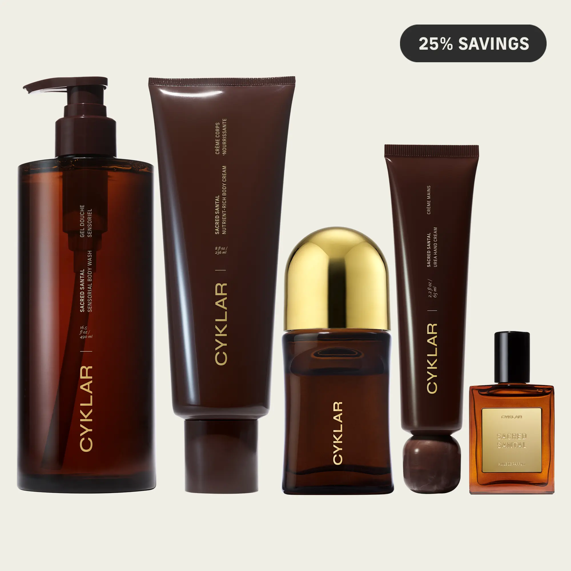 Sacred Santal Body Care Vault Set - Body Wash, Body Cream, Hand Cream, Mandelic Acid Deodorant & Perfume Oil Sacred Santal Body Care Vault Set - Body Wash, Body Cream, Hand Cream, Mandelic Acid Deodorant & Perfume Oil
