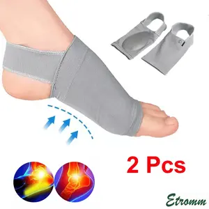 2pcs Compression Arch Support Plantar Fasciitis Gel Pad Brace Sleeve Ankle Foot Wrap