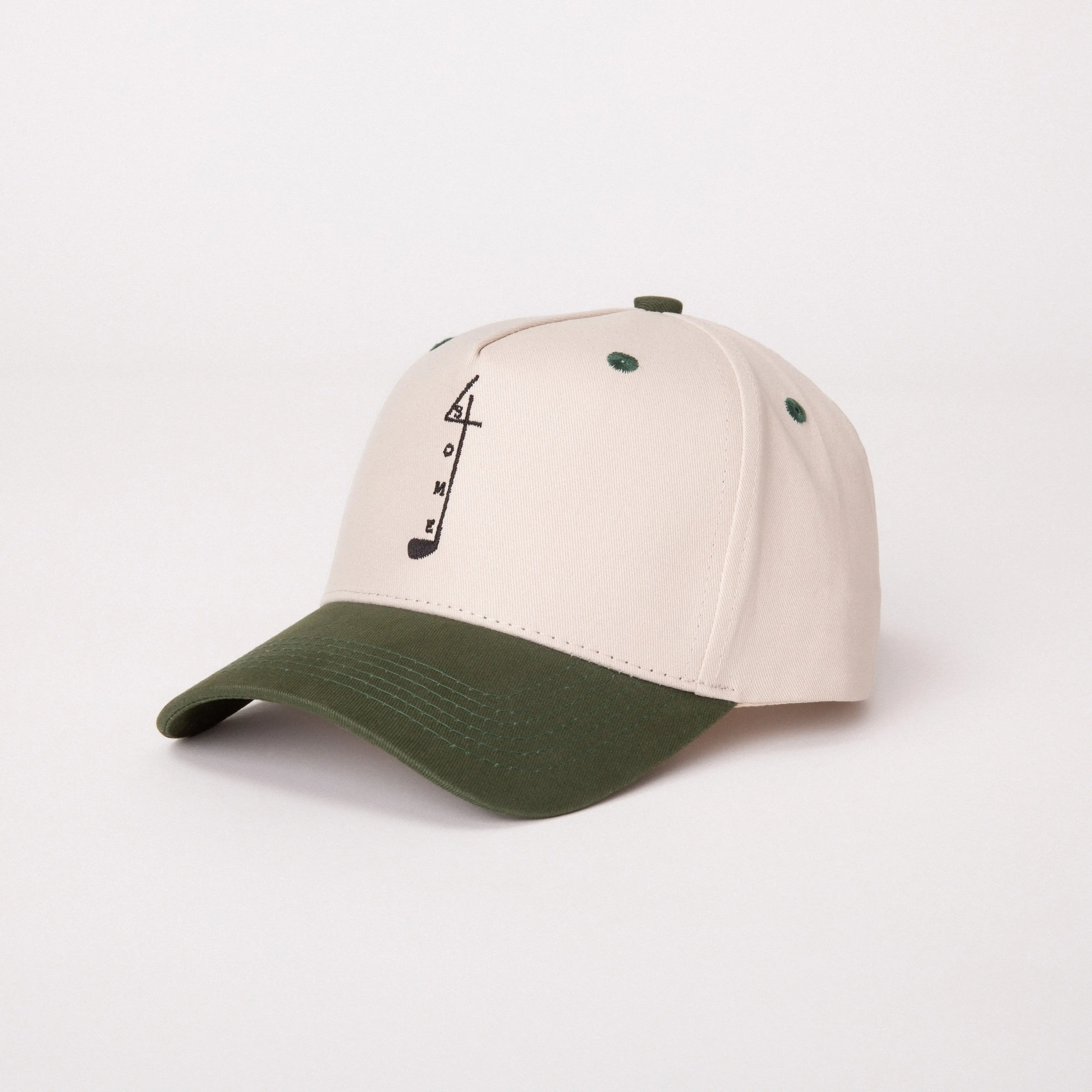 CLUB | Forest Green & Off-White Cap with Logo and Adjustable Strap