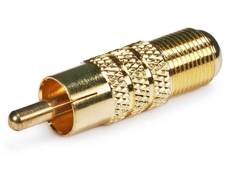 Monoprice 4130 RCA Male to F Female Adaptor - Gold Plated