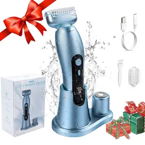2 in 1 Electric Shaver, 1 Box Rechargeable Electric Cordless Razor for Women's Bikini Leg and Armpit Common Hair, Detachable Head, Wet and Dry Use