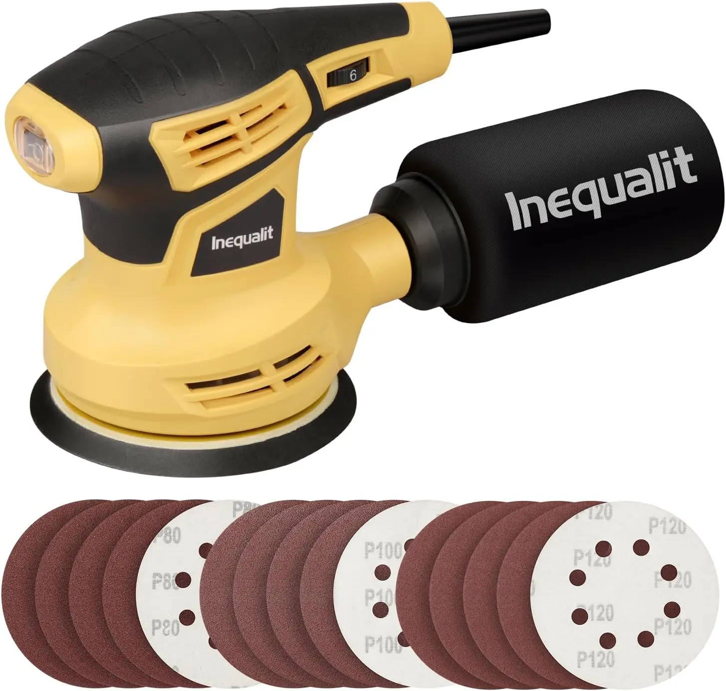 280W Orbital Sander Corded  Electric Palm Sander| 13000 OPM Electric Palm Sander for Woodworking, Sanding & Polishing, 6-Speed, Dust Box, Handle