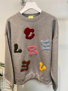 Clever Boucle Lettering Patch Sweatshirt