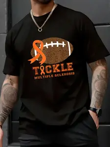 100% Cotton Unisex Tackle Multiple Sclerosis Awareness MS Warrior Orange Ribbon T-Shirt – Trendy Summer Tee, Casual Streetwear, Gift for Him & Her