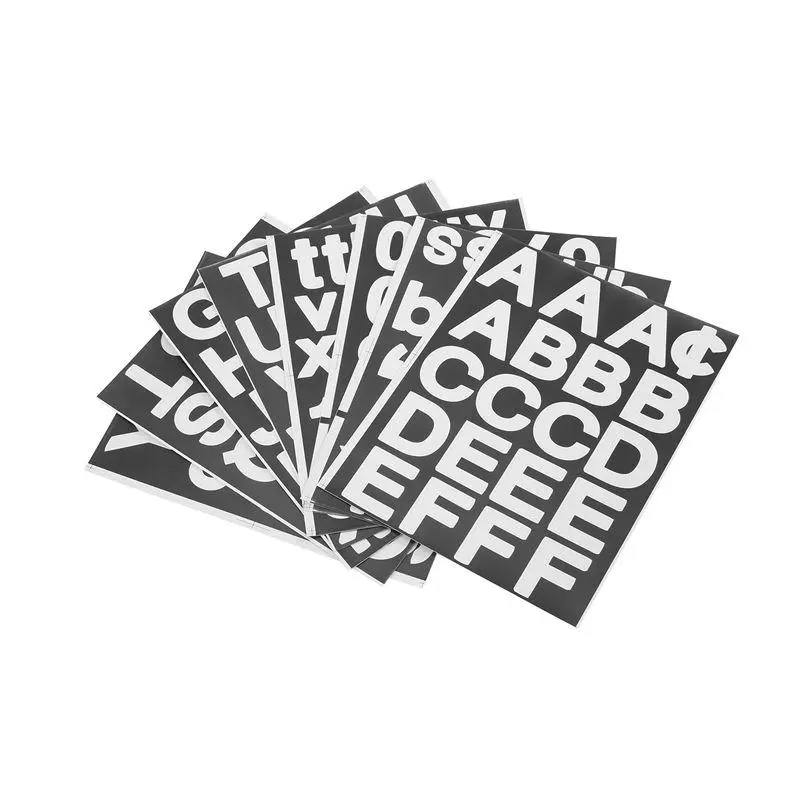 8 sheets self-adhesive vinyl letters and numbers kit, mailbox number stickers for mailboxes, signs, windows, cars, address numbers