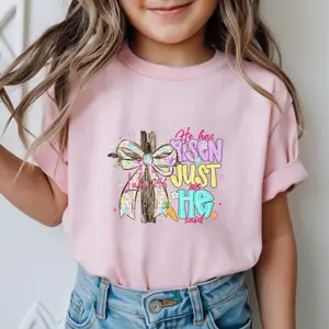 Easter Shirt He is Risen Tee, Christian Youth T-shirt, Sweatshirt Unisex Youth Size XS-XL