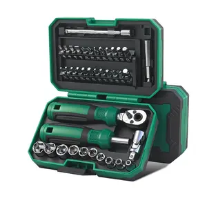40-Piece All-in-One Socket & Screwdriver Bit Set, High-Torque Ratchet Wrench Tool Kit for Home, Garage, Auto Repair Magnetic Rotary car Removal Portable box gift DIY Multifunctional Compact