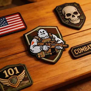 Fun Tactical Ghost Patch for Backpack Vest Jacket, Military Badge Magic Tape DIY Equipment, Cool Army Style Accessory