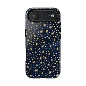 STARRY SKY Tough/MagSafe Phone Case Chic Blue Celestial Design, iPhone 17 Pro Max 16 Plus 15 14