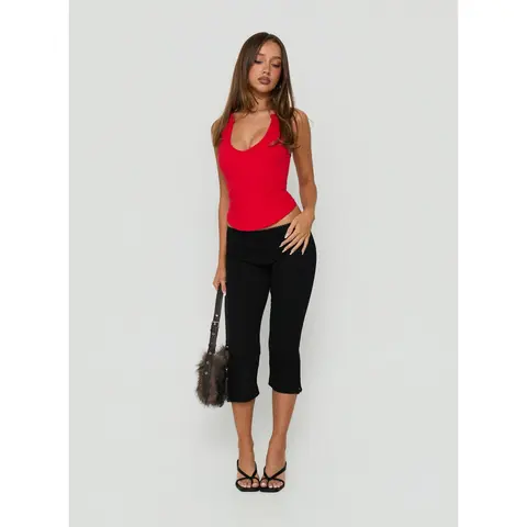 Baseline Rib Capri Pants Black