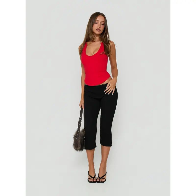 Baseline Rib Capri Pants Black