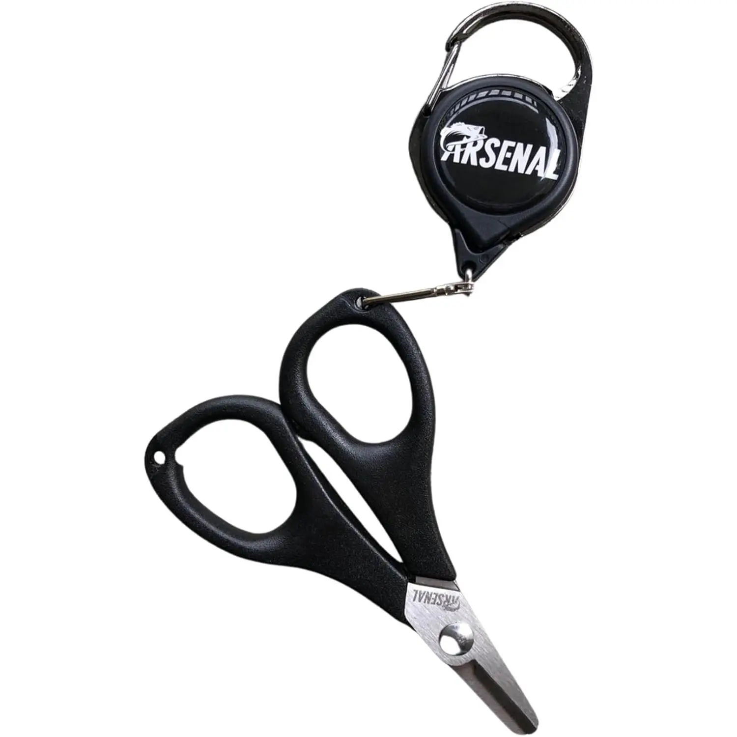 Arsenal Fishing Ninja Micro Retractable Braid Cutter 3.5" - Round Point Tip, Wire & Lead Stainless Steel Cutter, Compact Fishing Scissors, Durable Tool for Anglers & Enthusiasts, Tackle Accessories