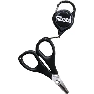 Arsenal Fishing Ninja Micro Retractable Braid Cutter 3.5" - Round Point Tip, Wire & Lead Stainless Steel Cutter, Compact Fishing Scissors, Durable Tool for Anglers & Enthusiasts, Tackle Accessories