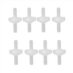 8 Pcs 1/4Inch Check Valve 6mm PVDF One Way Valve Inline Check Valve Non Return Check Valve for Fuel Gas Liquid Air