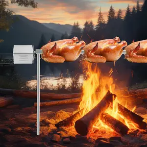 Stainless Steel BBQ Rotisserie Spit Motor Barbecue Grill Rotisserie Motor 15W 110V Electric BBQ Rotisserie Motor 40KG Load Chicken Meat Pig Roaster Motor Hog Lamb Barbecue Motor