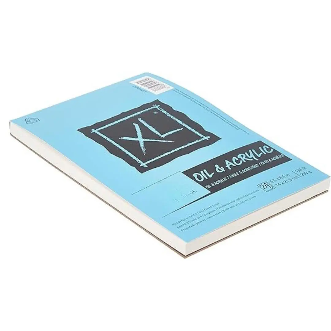 XL Series Oil and Acrylic Paper, Foldover Pad, 5.5x8.5 inches, 24 Sheets (136lb/290g) - Artist Paper for Adults and Students