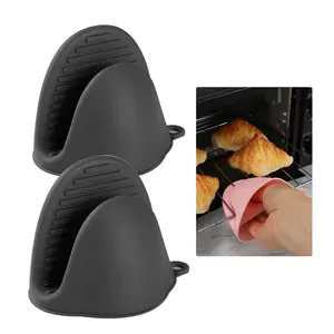 Silicone Oven Mitts, 2 Counts Heat Resistant Oven Gloves, Mini Rubber Oven Glove, Modern Kitchen Accessories, Kitchen Mittens, Cute Cooking Mitts