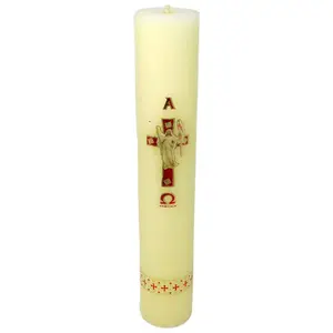 Cirio Pascual 2 Kilo Largo 20"Tall×3"Thick Paschal Candles Vela de Cera Jesucristo Resucitado Candle for Church Devotional