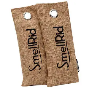 SMELLRID Reusable Strong Shoe Smell Eliminator Pouches [2 Pack]. Natural Air Freshener for Shoes, Sneakers, Boots, Gym Bags, Lockers, Drawers