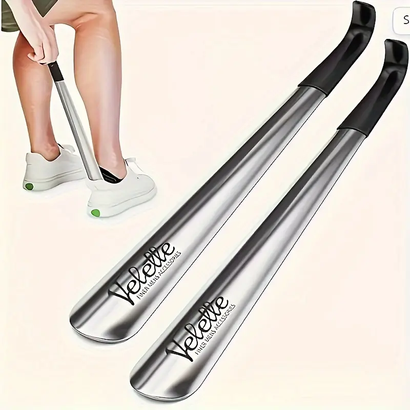 1pc 16.5in Long Reach Stainless Steel Shoehorn - Easy-to-Grip Non-Slip Handle, Durable Construction, Effortless Shoe On/Off - Ideal for Seniors, People with Reduced Mobility