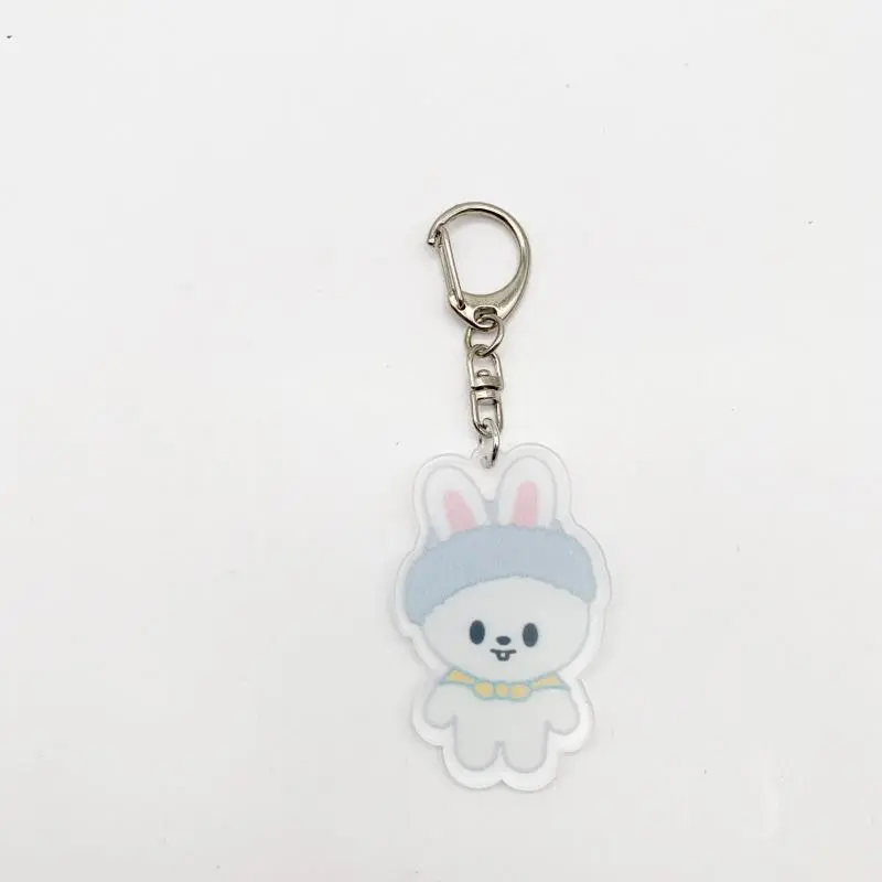 Group ATE Male Idol Cartoon Acrylic Keychain Hanging Pendant Keyring Backpack Felix Hyunjin Decorative Accessories Ornament