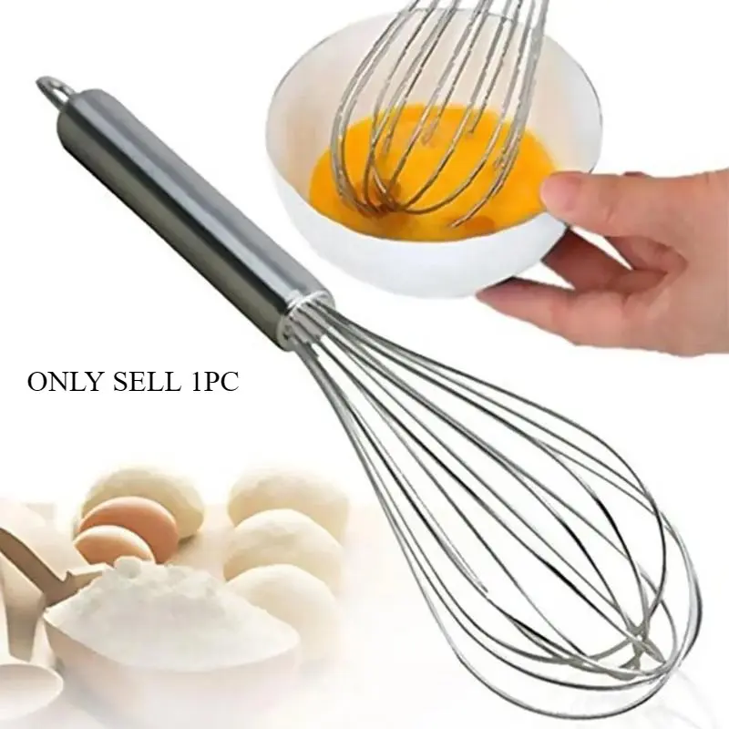 Stainless Steel Balloon Wire Whisk Manual Egg Beater Mixer Kitchen Baking Utensil Milk Cream Butter Whisk Mixer Kitchen Gadget Kitchenware