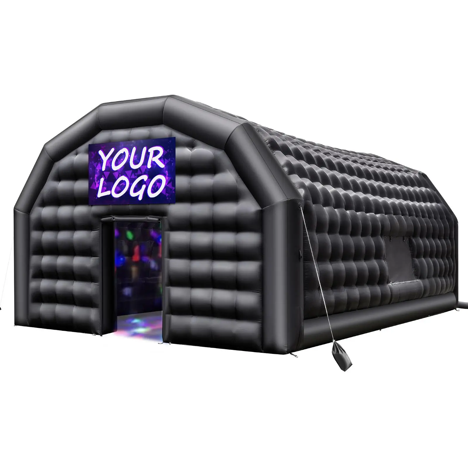 【SummerFinds】VEVOR Inflatable Nightclub, 26.2 x 19.7 x 13.1 ft Inflatable Party Tent with 1100W Blower & Sandbag, Ventilated Blow up Night Club with 2 Windows, Air Cube House for Event Birthday Wedding Party