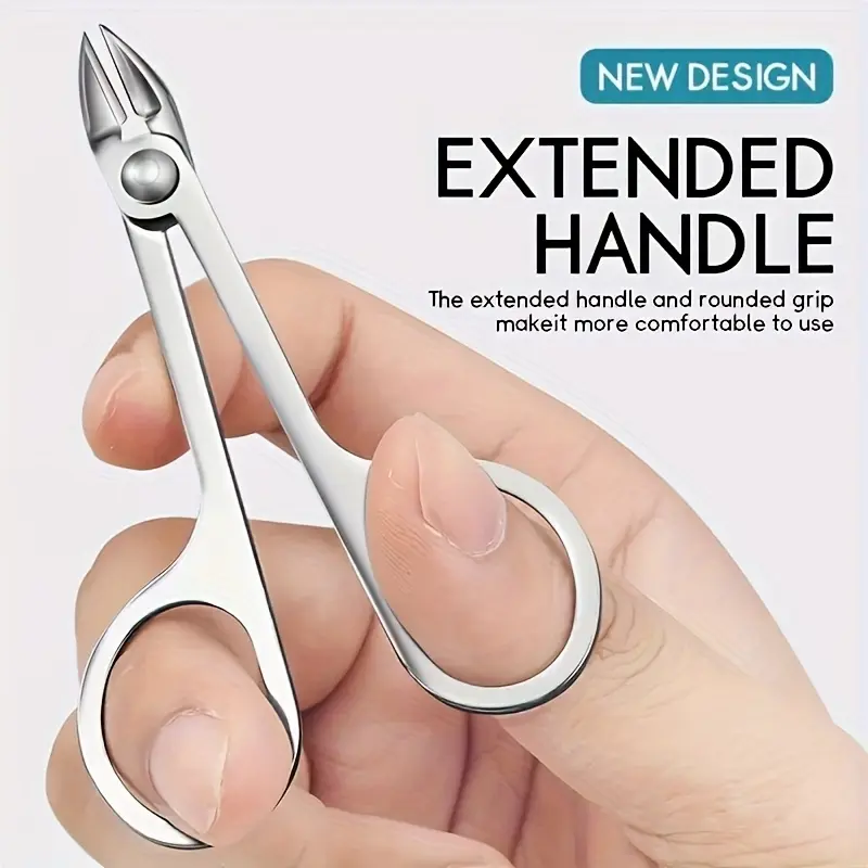 Precision Cuticle Scissors with 5mm Sharp Curved Jaw - Stainless Steel Manicure Tool for Dead Skin & Hangnail Removal, Professional Nail Tech Supplies for Ambidextrous Use, Nail Supplies, Clippers, Left/Right-Handed