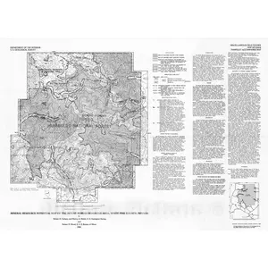 Mount Moriah Roadless Area, Nevada - Mineral Investigations Map, 1984