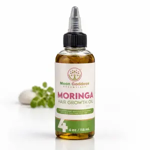 Moon Goddess Essentials Moringa Hair Growth Oil 4 oz 118 mL for Healthy Hair Growth and Care