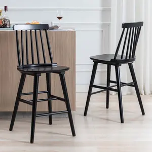 Duhome 24" Sevierville Windsor Wooden Counter Stools Barstool Set of 2 with Spindle Back Counter Height Stool Chairs for Kitchen Islands