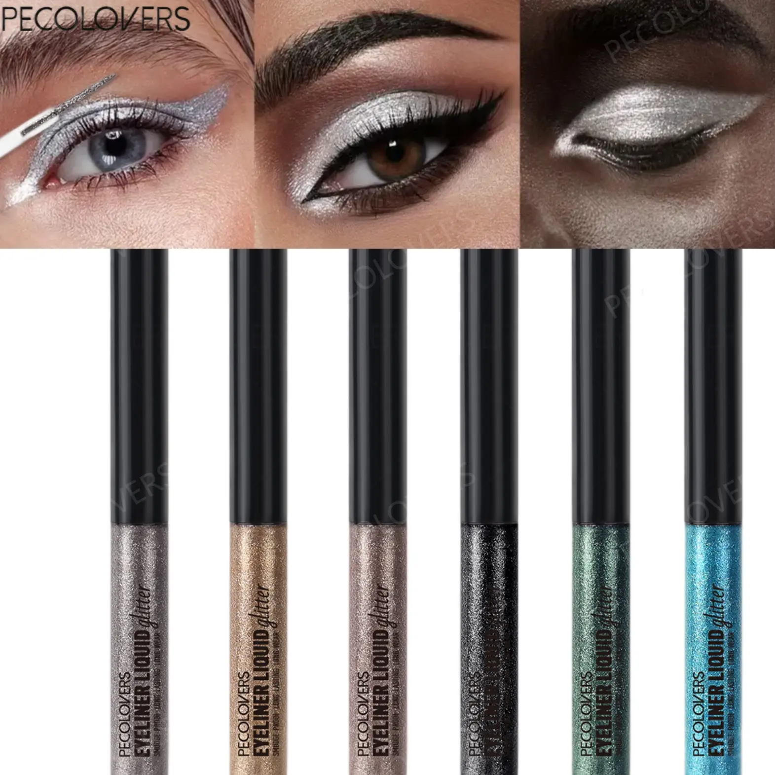 1Pc Glitter Eyeliner Liquid - Shiny Eye Makeup, Long-Lasting For Daily & Party, Silver And Gold, Eye Cosmetic, Liquid Eyeliner Pen
