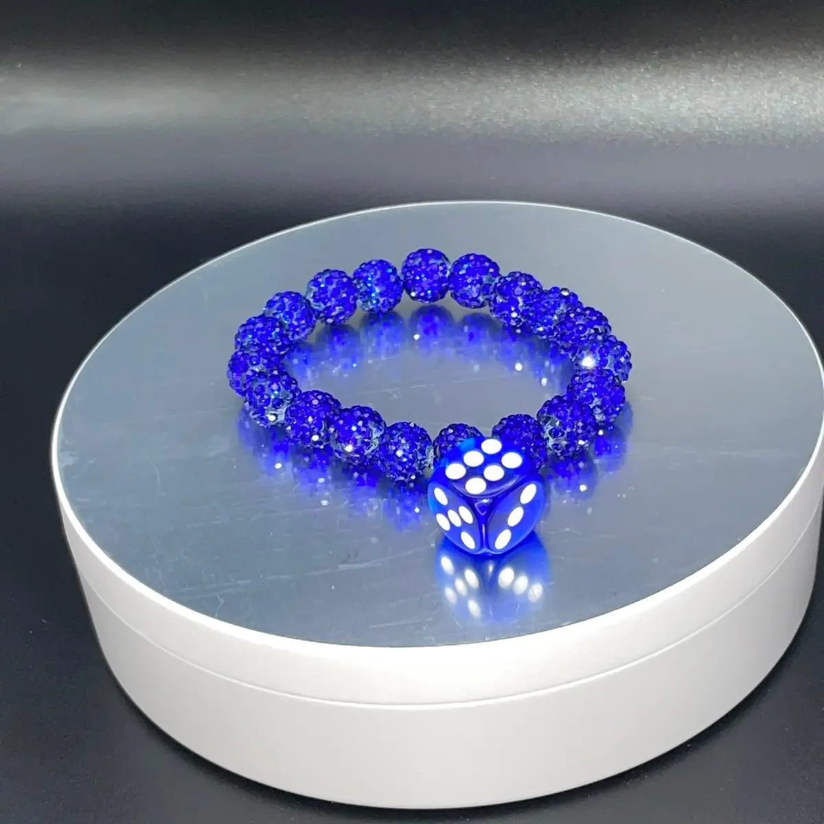 Blue dice charm bracelets