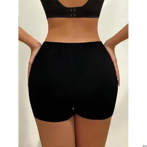 - Anti Mid sIceSilkSafetyPants Women - waistSeamlessElasticShorts - lighting Anti rollEdge