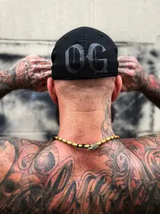 OG BLACK ON BLACK BACK STYLE FLEXFIT COTTON HAT