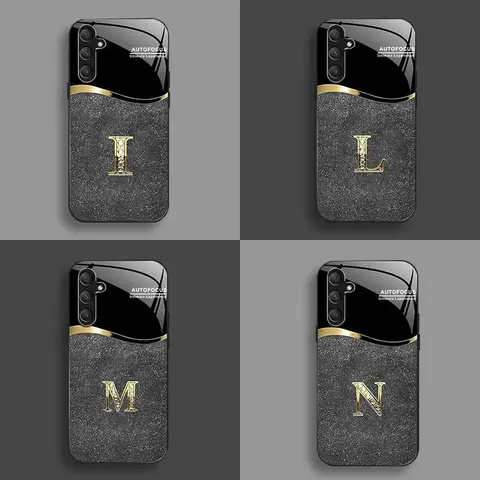 Suitable for [Galaxy A16 5g] New high-end flashing letter glass mobile phone case New business simple metal paint electroplated glass mobile phone case Affordable anti-fall and anti-fingerprint-888
