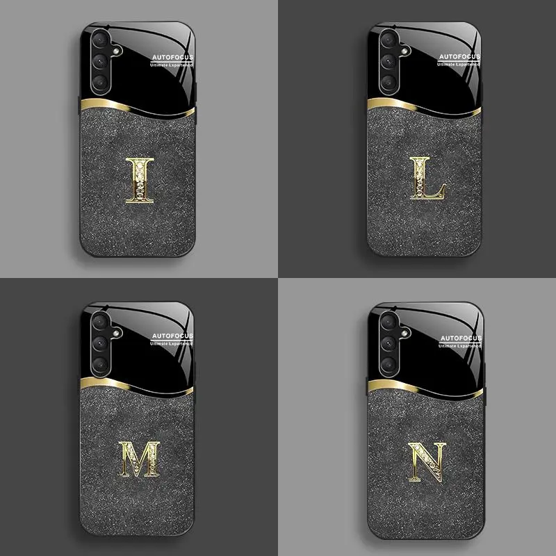 Suitable for [Galaxy A16 5g] New high-end flashing letter glass mobile phone case New business simple metal paint electroplated glass mobile phone case Affordable anti-fall and anti-fingerprint-888