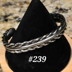 #239 Stainless Steel 6 1/8" x 7/16" Hand-Woven Cuff Bracelet Handmade Artisan Jewelry Unisex Gift Ready Open Cuff Design Comfortable Daily Wear