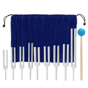 Tuning Fork Set, 9Pcs 174/285/396/417/528/639/741/852/963Hz Chakra Healing Musical Tuning Fork Set 9Pcs For Tuning Tuning-Devices Instrument Tuner Device