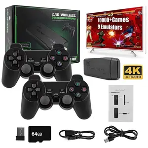 M8 Retro Game Controller 4K HDMI Built-in 10000+ Simulation Games 2.4G Wireless Dual Controllers One-Click TV Game Console Hobbyist's Nostalgic Gift