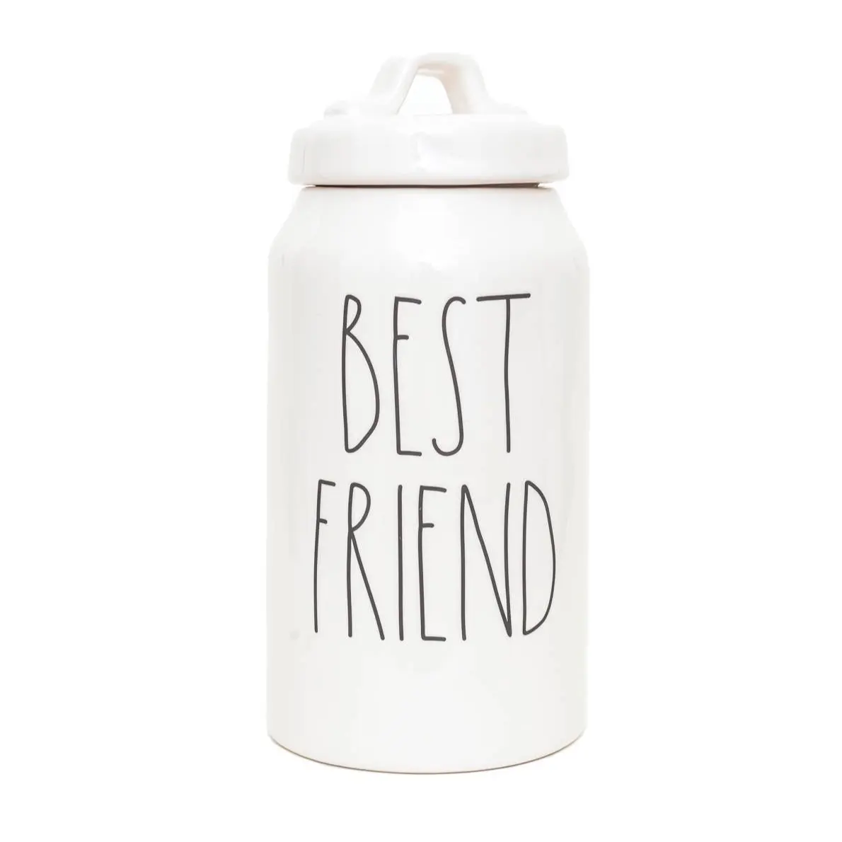 Magenta - Rae Dunn Artisan "BEST FRIEND" Skinny Pet Canister Kitchen Jar Organiser Bottles Ceramic Farmhouse Hand Tin