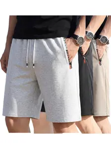 solid color zipper pocket short Man Casual shorts