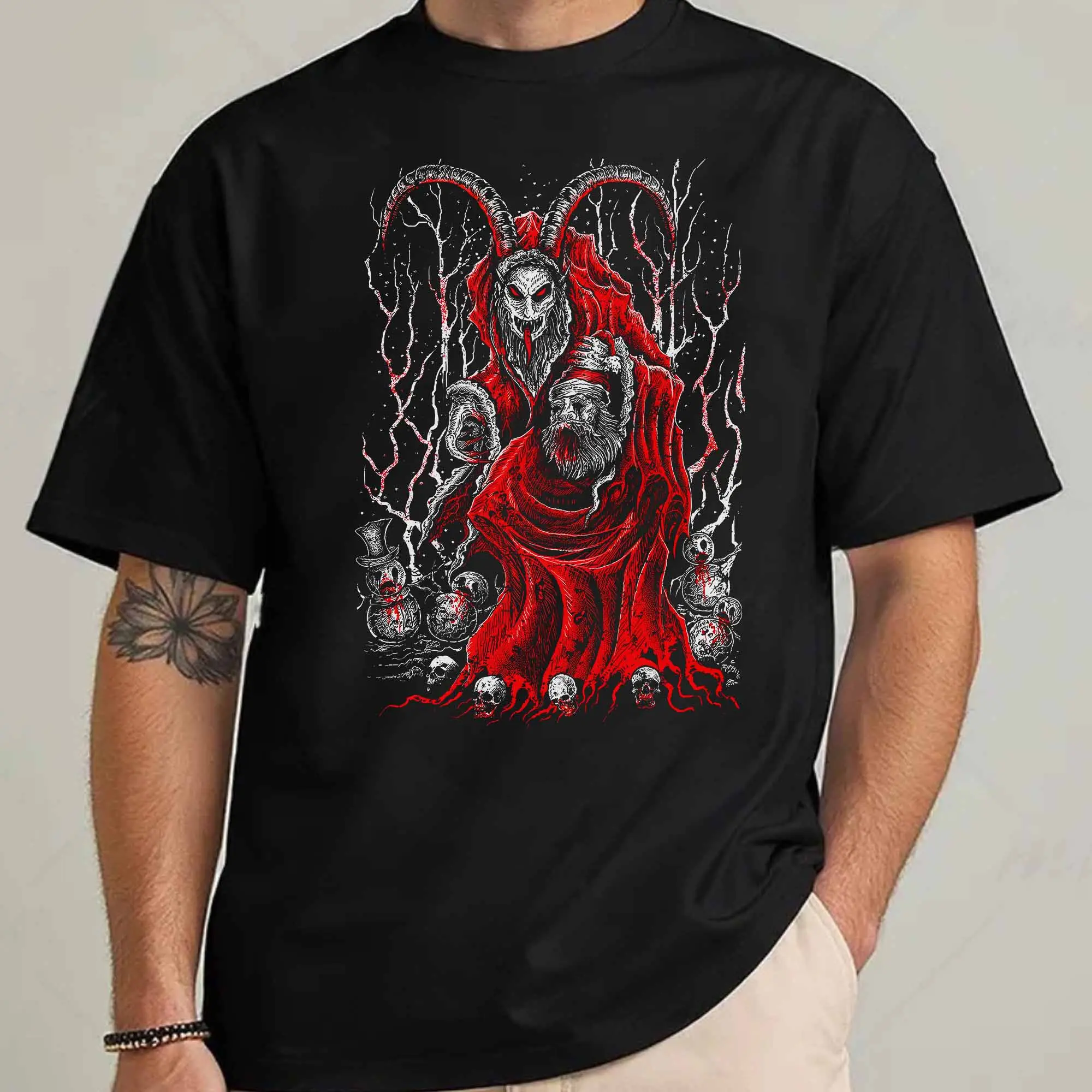 Krampus Christmas Sweater, Scary Santa Xmas Jumper, Gothic Horror Holiday Sweater, Funny Creepy Christmas Gift for Him Her