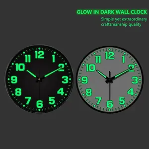 Luminous Wall Clock, Luminous At Night, with Digital Quartz Movement, Suitable for Bedrooms, Living Rooms, Studies, Silent Clock