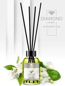 Jordanian - Diamond Shiny Reed Diffuser Set - Scented Oil & Natural Sticks for Continuous Fragrance Release - Safe Home Decor for Living Room, Bedroom, Bathroom, or Office