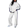 Aleumdr Women's 2-Piece Thermal Fleece Blend Gym Set - Crewneck Drop Shoulder Sweatshirt, Baggy Straight Leg Sweatpants, Soft Loose Cut for Stretching, Ideal for Lounging, Yoga, Gym Workout Apparel, Clothes for Women,outdoorfun