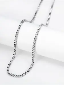 Minimalist Stainless Steel Box Necklace, Trendy Minimalist Accessories, European and American Style Fashion Accessories